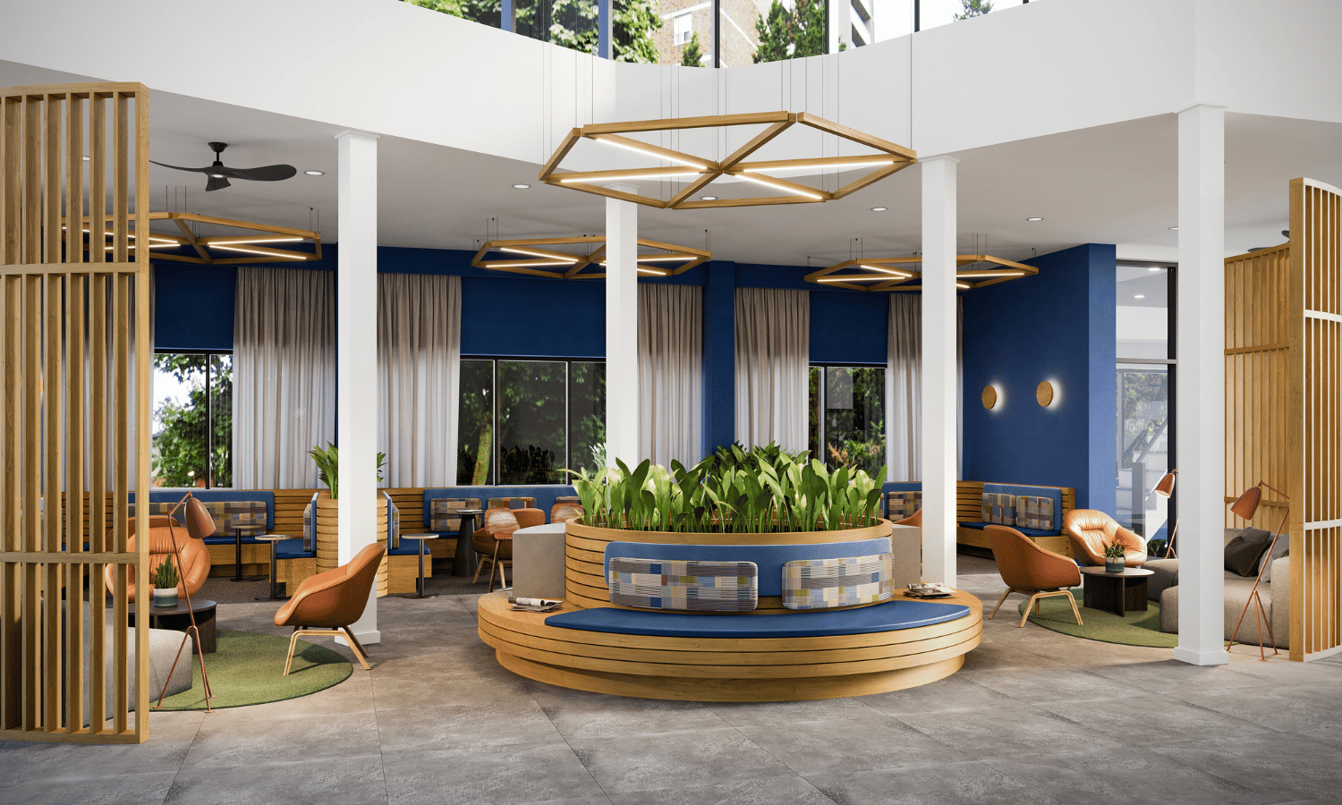 Rendering of The Lounge at The Pavilion at York Mills & Leslie.